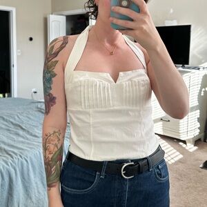 Free People Cream Halter Top